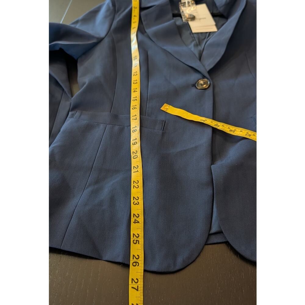 NEW Elleven Blue Tailored Blazer Medium NWT One Button Career Office Jacket - Picture 5 of 6